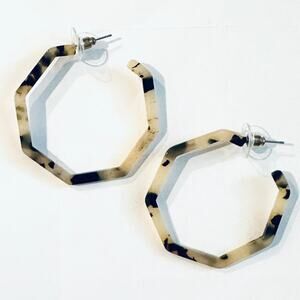 Tortoise Shell Octagon Acrylic Earrings